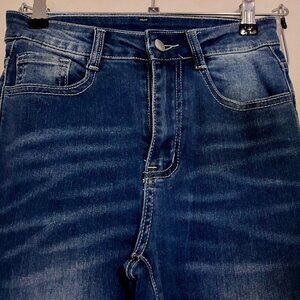 Solid Color Casual Denim Long Pants